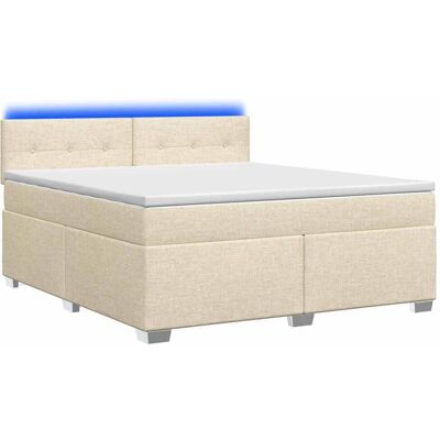 Boxspringbett Mit Matratze Und Led Creme 160 X 200 Cm Stoff Vidaxl Boxspringbett Mit Matratze Und Led Creme 160 X 200 Cm Stoff Vidaxl