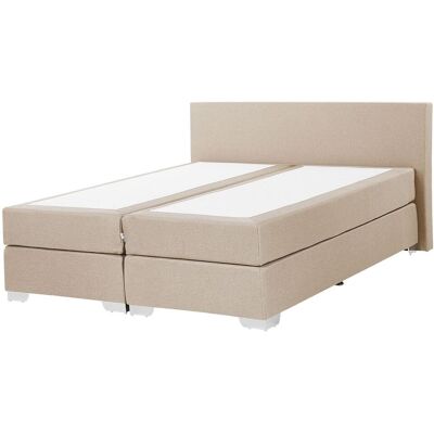 BELIANI Boxspringbett Beige Polsterbezug 160 X 200 Cm Modern BELIANI Boxspringbett Beige Polsterbezug 160 X 200 Cm Modern
