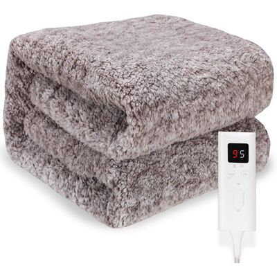 LIFERUN Heizdecke 180x130 Cm, Flauschig Elektrische Wärmedecke Lammfell-look Mit Abschaltautomatik, Reversibel, Überhitzungsschutz, Timer, 9 Temperaturstufen, Waschbar, Kuscheldecke Für Sofa Bett Büro LIFERUN Heizdecke 180x130 Cm, Flauschig Elektrische Wärmedecke Lammfell-look Mit Abschaltautomatik, Reversibel, Überhitzungsschutz, Timer, 9 Temperaturstufen, Waschbar, Kuscheldecke Für Sofa Bett Büro