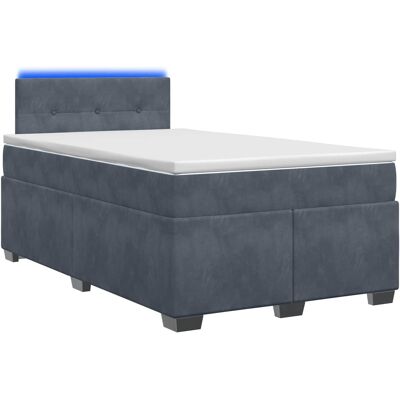 Boxspringbett Mit Matratze Und Led Dunkelgrau 120 X 200 Cm Samt Vidaxl Boxspringbett Mit Matratze Und Led Dunkelgrau 120 X 200 Cm Samt Vidaxl