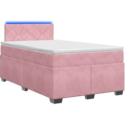 Boxspringbett Mit Matratze Und Led Rosa 120 X 200 Cm Samt Vidaxl Boxspringbett Mit Matratze Und Led Rosa 120 X 200 Cm Samt Vidaxl