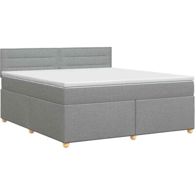 Boxspringbett Mit Matratze Hellgrau 160 X 200 Cm Stoff Vidaxl Boxspringbett Mit Matratze Hellgrau 160 X 200 Cm Stoff Vidaxl