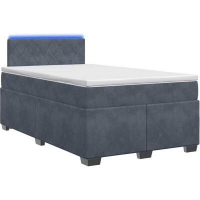 Boxspringbett Mit Matratze Und Led Dunkelgrau 120 X 200 Cm Samt Vidaxl Boxspringbett Mit Matratze Und Led Dunkelgrau 120 X 200 Cm Samt Vidaxl