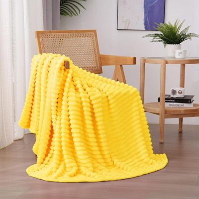 OEM Leuchtend Gelbe Fleecedecke (152 X 203 Cm) Für Sofa/bett, Ultraweiche Und Bequeme Gestreifte Mikrofaser-flanelldecke, Leicht Für Erwachsene, Frauen Und Mädchen OEM Leuchtend Gelbe Fleecedecke (152 X 203 Cm) Für Sofa/bett, Ultraweiche Und Bequeme Gestreifte Mikrofaser-flanelldecke, Leicht Für Erwachsene, Frauen Und Mädchen