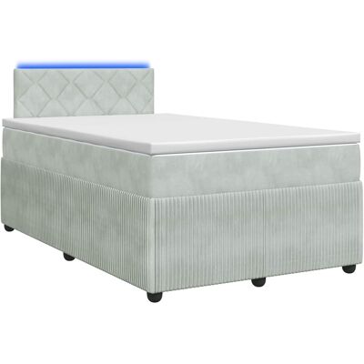 Boxspringbett Mit Matratze Hellgrau 120 X 190 Cm Samt Vidaxl Boxspringbett Mit Matratze Hellgrau 120 X 190 Cm Samt Vidaxl