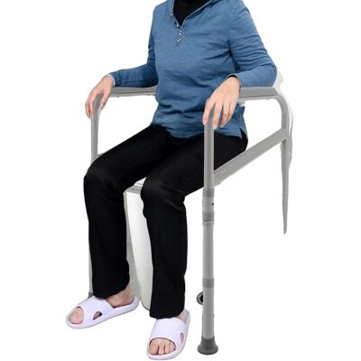 OEM Toilettenhaltegriff, Tragkraft 200 Kg, Höhenverstellbar, Klappbar, Rahmen Aus Kohlenstoffstahl, Ergonomische Griffe OEM Toilettenhaltegriff, Tragkraft 200 Kg, Höhenverstellbar, Klappbar, Rahmen Aus Kohlenstoffstahl, Ergonomische Griffe