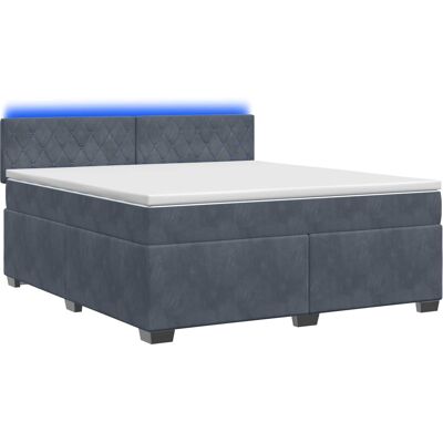 Boxspringbett Mit Matratze Und Led Dunkelgrau 160 X 200 Cm Samt Vidaxl Boxspringbett Mit Matratze Und Led Dunkelgrau 160 X 200 Cm Samt Vidaxl