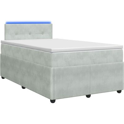 Boxspringbett Mit Matratze Hellgrau 120 X 190 Cm Samt Vidaxl Boxspringbett Mit Matratze Hellgrau 120 X 190 Cm Samt Vidaxl