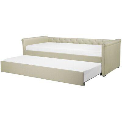 Beliani Ausziehbett Klein Einzelbezug Beige - Trundle Bed Beliani Ausziehbett Klein Einzelbezug Beige - Trundle Bed