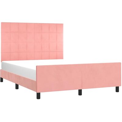vidaXL Rosa Samt Bettgestell 140x200 cm - Bett vidaXL Rosa Samt Bettgestell 140x200 cm - Bett
