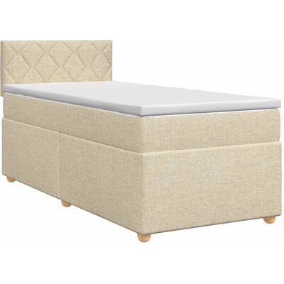 Boxspringbett Mit Matratze Mit Kopfteil Creme 80 X 200 Cm Stoff Vidaxl Boxspringbett Mit Matratze Mit Kopfteil Creme 80 X 200 Cm Stoff Vidaxl