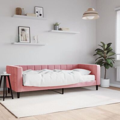 vidaXL Pink Velvet Schlafsofa - Modern 80x200cm vidaXL Pink Velvet Schlafsofa - Modern 80x200cm