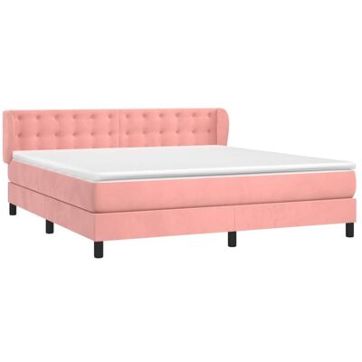 vidaXL Rosa Samtfederbett 180x200cm - Bett vidaXL Rosa Samtfederbett 180x200cm - Bett