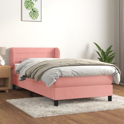 vidaXL Rosa Samtbett mit Verstellbarem Kopfteil - Bett Typ vidaXL Rosa Samtbett mit Verstellbarem Kopfteil - Bett Typ