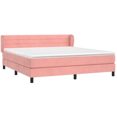 vidaXL Rosa Samtbett mit Verstellbarem Kopfteil & Taschenfederkern vidaXL Rosa Samtbett mit Verstellbarem Kopfteil & Taschenfederkern
