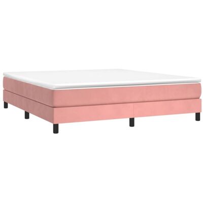 vidaXL Rosa Sammet 180x200cm Bett mit Matratze & Topper - Bett vidaXL Rosa Sammet 180x200cm Bett mit Matratze & Topper - Bett