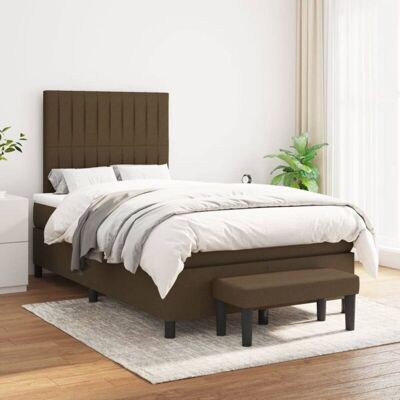 Boxspringbett Mit Matratze Dunkelbraun 120x200 Cm Stoff Vidaxl Boxspringbett Mit Matratze Dunkelbraun 120x200 Cm Stoff Vidaxl