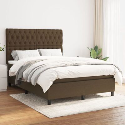 Boxspringbett Mit Matratze Dunkelbraun 140x200 Cm Stoff Vidaxl Boxspringbett Mit Matratze Dunkelbraun 140x200 Cm Stoff Vidaxl