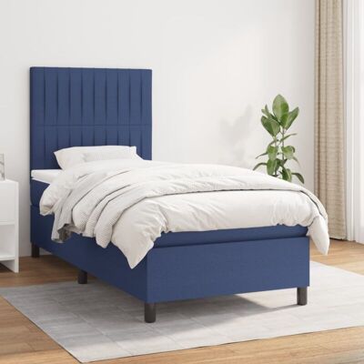 Boxspringbett Mit Matratze Blau 90x200 Cm Stoff Vidaxl Boxspringbett Mit Matratze Blau 90x200 Cm Stoff Vidaxl