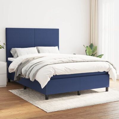 Boxspringbett Mit Matratze Blau 140x200 Cm Stoff Vidaxl Boxspringbett Mit Matratze Blau 140x200 Cm Stoff Vidaxl