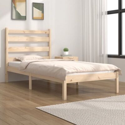 vidaXL Massives Kiefernholzbettgestell - Bettart - Einzelbett - Braun - 90x190 cm vidaXL Massives Kiefernholzbettgestell - Bettart - Einzelbett - Braun - 90x190 cm