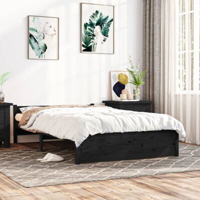 Massivholzbett Schwarz 135x190 Cm Vidaxl Massivholzbett Schwarz 135x190 Cm Vidaxl