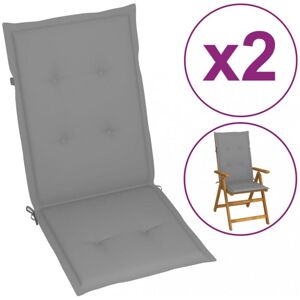 Vidaxl - Gartenstuhlauflagen Für Hochlehner 2 Stk. Grau 120x50x3cm Stoff Vidaxl - Gartenstuhlauflagen Für Hochlehner 2 Stk. Grau 120x50x3cm Stoff