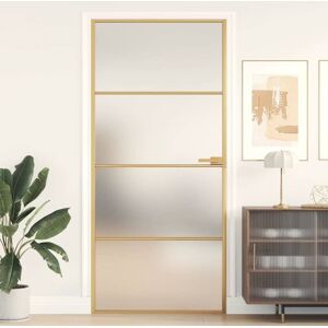 Innentür Schlank Golden 93x201,5 Cm Hartglas Und Aluminium - Vidaxl Innentür Schlank Golden 93x201,5 Cm Hartglas Und Aluminium - Vidaxl