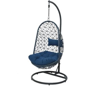 WEBMARKETPOINT Outdoor-schaukel Aus Korbgeflecht Bologna Dunkelblau 195h Cm WEBMARKETPOINT Outdoor-schaukel Aus Korbgeflecht Bologna Dunkelblau 195h Cm