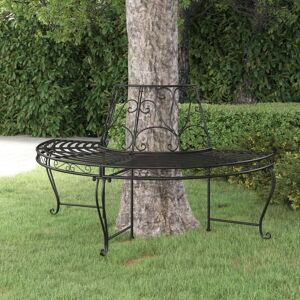 Baumbank Halbrund Ø160 Cm Schwarz Stahl Vidaxl Baumbank Halbrund Ø160 Cm Schwarz Stahl Vidaxl