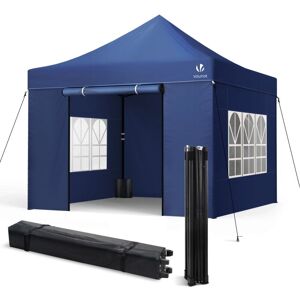 Pavillon 3x3m, Wasserdichter Faltpavillon, Faltbar Partyzelt Mit 4 Seitenteilen, 4 Sandsäcke, Blau - Vounot Pavillon 3x3m, Wasserdichter Faltpavillon, Faltbar Partyzelt Mit 4 Seitenteilen, 4 Sandsäcke, Blau - Vounot