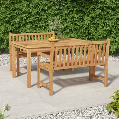 3-tlg. Garten-essgruppe Massivholz Teak - Vidaxl 3-tlg. Garten-essgruppe Massivholz Teak - Vidaxl