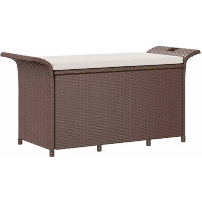 Gartenbank Mit Kissen Braun 116x46x57 Cm Poly Rattan - Vidaxl Gartenbank Mit Kissen Braun 116x46x57 Cm Poly Rattan - Vidaxl