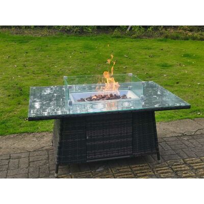Fimous Dunkelgrau Gemischt Rattan Gas Feuerstelle Brenner Tisch Sets Gartenmöbel Zubehör Patio Fimous Dunkelgrau Gemischt Rattan Gas Feuerstelle Brenner Tisch Sets Gartenmöbel Zubehör Patio
