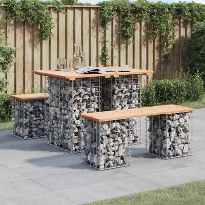 vidaXL Gartentisch Gabionen Design 100x70x72 cm Massives Kiefernholz - Gartenbank vidaXL Gartentisch Gabionen Design 100x70x72 cm Massives Kiefernholz - Gartenbank