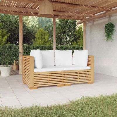 Garten-ecksofas Mit Kissen 2 Stk. Massivholz Teak - Vidaxl Garten-ecksofas Mit Kissen 2 Stk. Massivholz Teak - Vidaxl