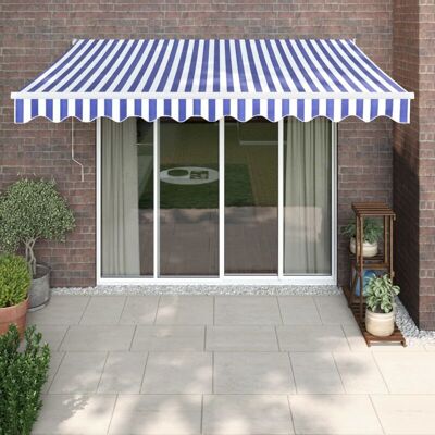 Markise Einziehbar Blau Und Weiß 3x2,5 M Stoff Und Aluminium Vidaxl Markise Einziehbar Blau Und Weiß 3x2,5 M Stoff Und Aluminium Vidaxl