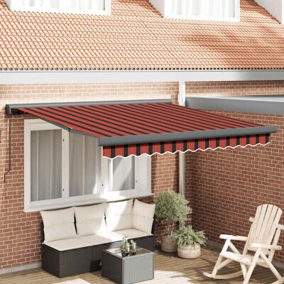 Vidaxl - Markise Einziehbar Orange Und Braun 3,5x2,5 M Stoff & Aluminium Vidaxl - Markise Einziehbar Orange Und Braun 3,5x2,5 M Stoff & Aluminium