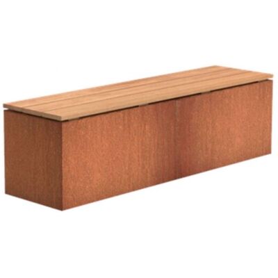 Adezz - Sitzbank Sockel Mit Sitz Corten-stahl Hartholz Gartenbank Sitzfläche 150x40x43 Cm Adezz - Sitzbank Sockel Mit Sitz Corten-stahl Hartholz Gartenbank Sitzfläche 150x40x43 Cm
