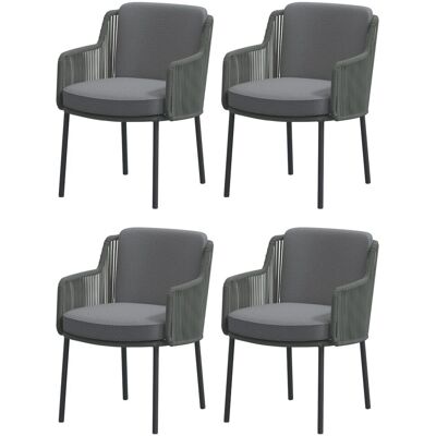 4x Dining Sessel Bernini Platinum Mit 2 Kissen Gartensessel Gartenstuhl - 4seasons Outdoor 4x Dining Sessel Bernini Platinum Mit 2 Kissen Gartensessel Gartenstuhl - 4seasons Outdoor