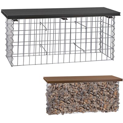 Dema - Gabionenbank Wuppertal 100x30x43cm Anthrazit Wpc Gartenbank Gabione Sitzbank Dema - Gabionenbank Wuppertal 100x30x43cm Anthrazit Wpc Gartenbank Gabione Sitzbank
