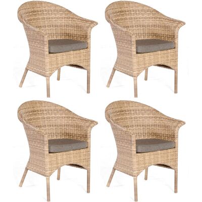 4er-set Garten-sessel Cayman Aluminium Mit Polyrattan Natura-antik Gartenstuhl - Sonnenpartner 4er-set Garten-sessel Cayman Aluminium Mit Polyrattan Natura-antik Gartenstuhl - Sonnenpartner