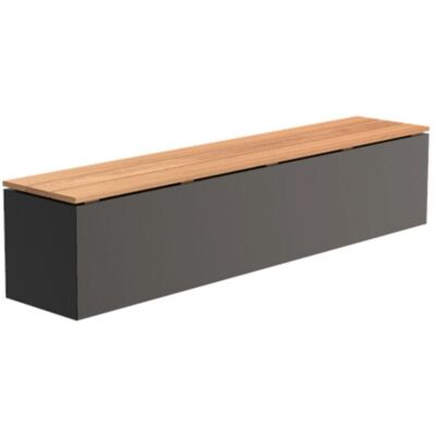 Sitzbank Sockel Mit Sitz Aluminium Ral7021 Grau Hartholz Gartenbank Sitzfläche 200x40x43 Cm - Adezz Sitzbank Sockel Mit Sitz Aluminium Ral7021 Grau Hartholz Gartenbank Sitzfläche 200x40x43 Cm - Adezz