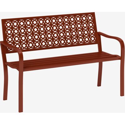 KELLANY 2-sitzer Gartenbank, Wetterfest Sitzbank, Gartenmöbel Mit Rücken- & Armlehnen, Parkbank 240kg Belastbar, Balkonbank Für Balkon Terrasse, Garten, 127 X 63 X 85cm, Rot KELLANY 2-sitzer Gartenbank, Wetterfest Sitzbank, Gartenmöbel Mit Rücken- & Armlehnen, Parkbank 240kg Belastbar, Balkonbank Für Balkon Terrasse, Garten, 127 X 63 X 85cm, Rot