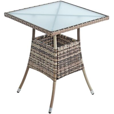 ESTEXO Polyrattan Balkontisch Rattan Tisch Beistelltisch Gartentisch 57 Cm Beige-braun ESTEXO Polyrattan Balkontisch Rattan Tisch Beistelltisch Gartentisch 57 Cm Beige-braun