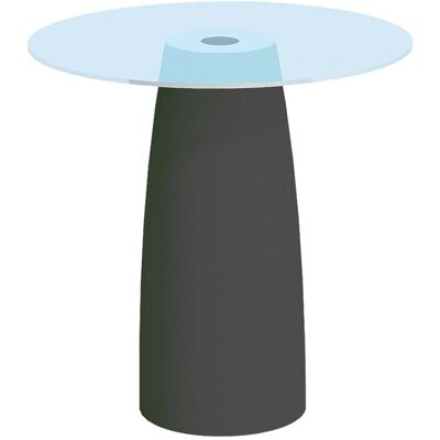 MONACIS Couchtisch Break Cromia Aus Harz Mit Glasplatte Für Den Außenbereich 'made In Italy' Einfarbig Ø 70 Cm -grau / 90 Cm MONACIS Couchtisch Break Cromia Aus Harz Mit Glasplatte Für Den Außenbereich 'made In Italy' Einfarbig Ø 70 Cm -grau / 90 Cm