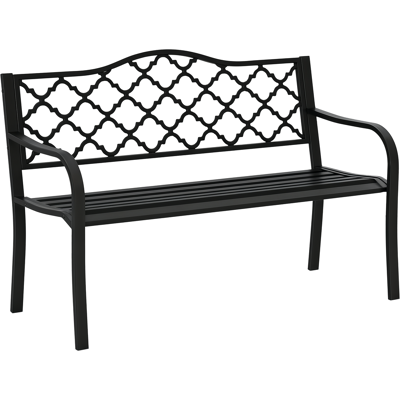 Outsunny Gartenbank 2-sitzer Parkbank Aus Metall Sitzbank Bis 240 Kg Bank Terrassenbank Mit Rücken- & Armlehnen Gartenmöbel Gusseisen Schwarz 128 X 58,5 X 89 Cm Outsunny Gartenbank 2-sitzer Parkbank Aus Metall Sitzbank Bis 240 Kg Bank Terrassenbank Mit Rücken- & Armlehnen Gartenmöbel Gusseisen Schwarz 128 X 58,5 X 89 Cm