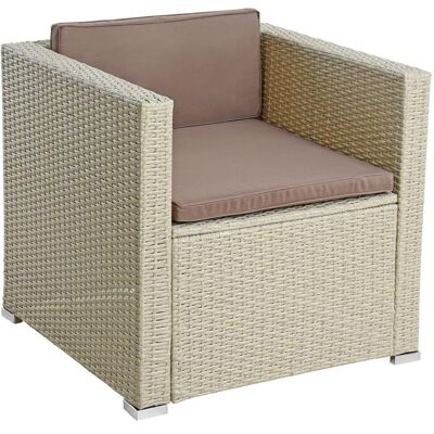 Estexo - Polyrattan Loungesessel Gartensessel Rattan Sessel Gartenstuhl Rattanstuhl Beige Estexo - Polyrattan Loungesessel Gartensessel Rattan Sessel Gartenstuhl Rattanstuhl Beige