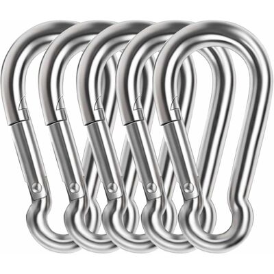 XISRENS Hochleistungs-karabinerhaken, Lsqurel 4-zoll-karabinerhaken Aus Edelstahl 304, 5 Stück, Große Karabiner Für Hängematten, Schaukeln, Turnhallen Usw., Tragkraft 880 Lb (ca. 400 Kg). XISRENS Hochleistungs-karabinerhaken, Lsqurel 4-zoll-karabinerhaken Aus Edelstahl 304, 5 Stück, Große Karabiner Für Hängematten, Schaukeln, Turnhallen Usw., Tragkraft 880 Lb (ca. 400 Kg).