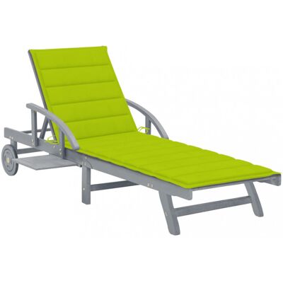 Vidaxl Garden Sun Lounger With Cushion Solid Acacia Wood Vidaxl Garden Sun Lounger With Cushion Solid Acacia Wood